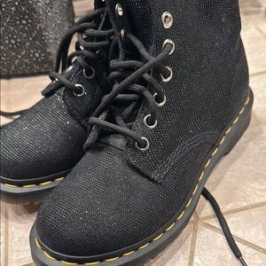 NWOT Black Glitter Combat Boots Dr Martens